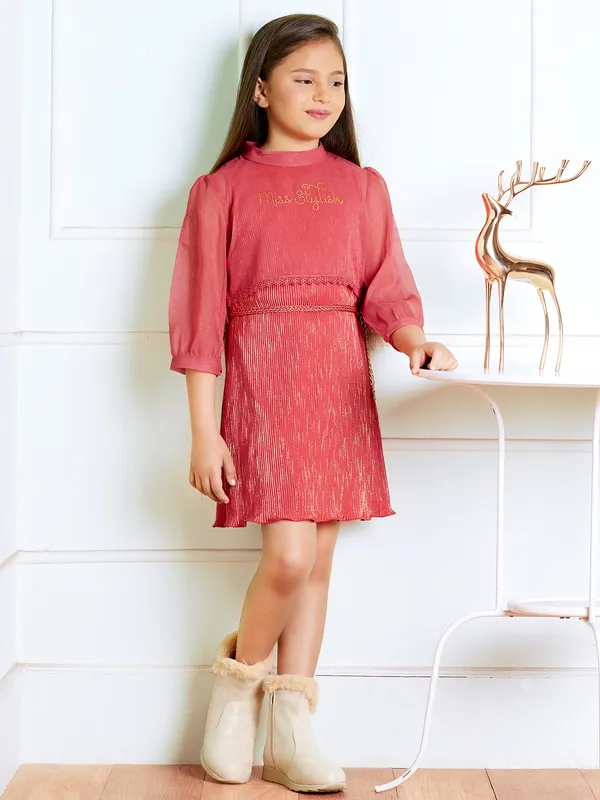 Stunning red lycra dress with cape