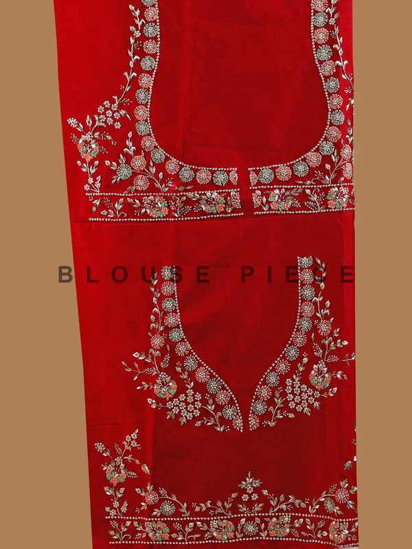 Stunning red raw silk lahenga choli