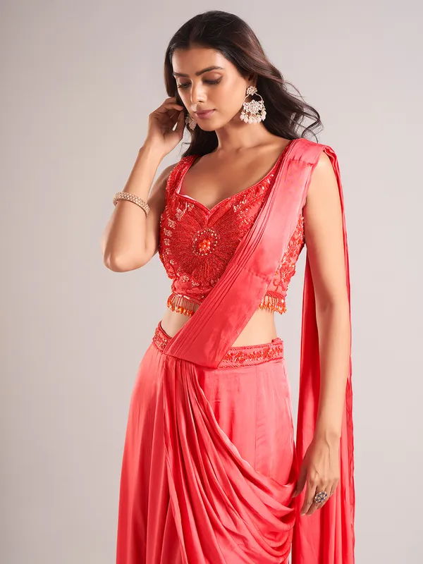 Red sarees for party hotsell