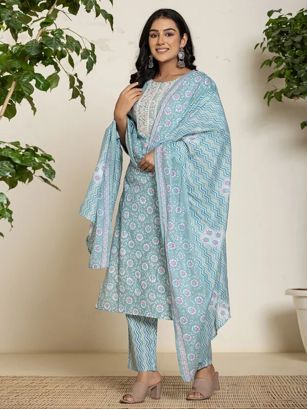Stunning sage green kurti set in georgette