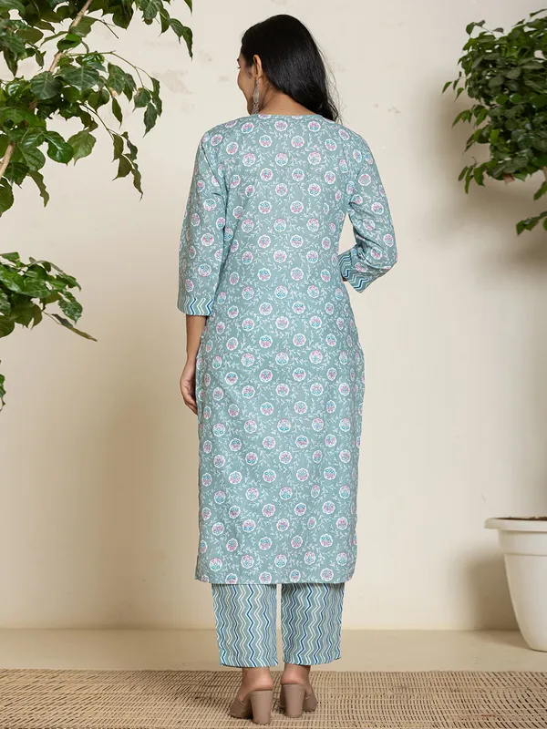 Stunning sage green kurti set in georgette