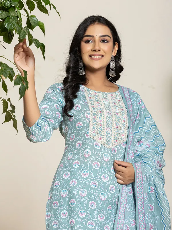 Stunning sage green kurti set in georgette