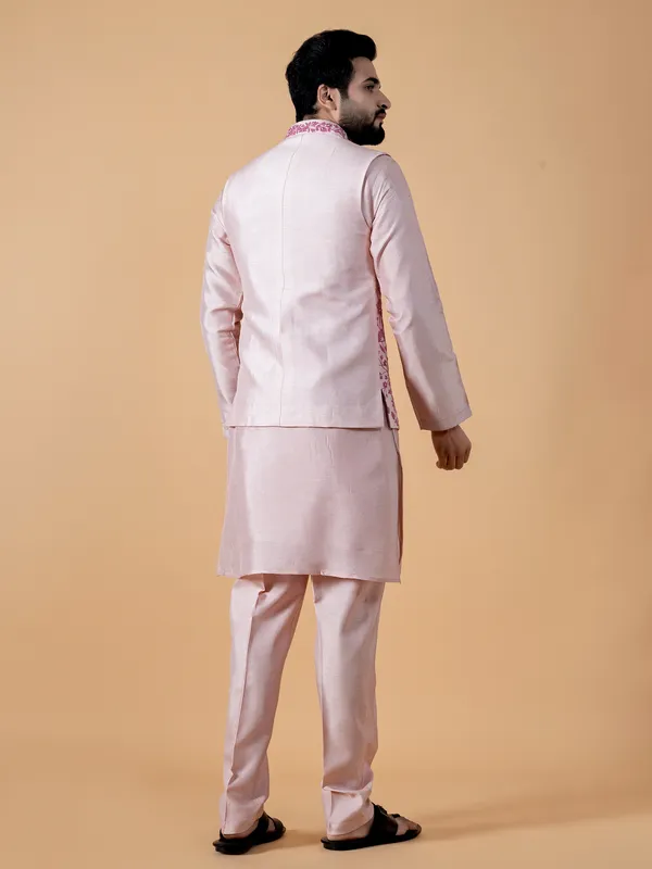 Stunning silk light pink waistcoat set