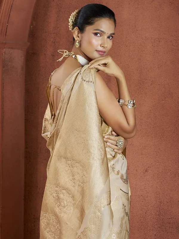 Stunning silk saree in cream