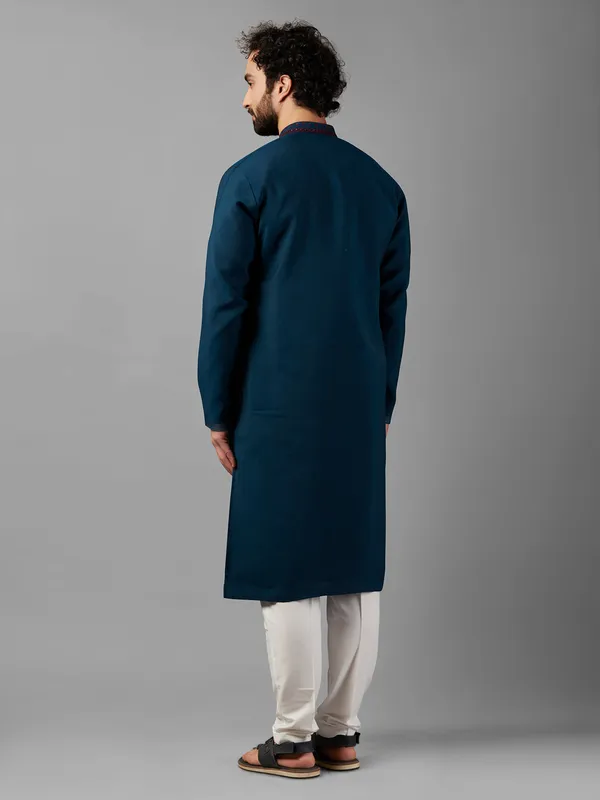 Stunning silk teal blue  Men Kurta pajama