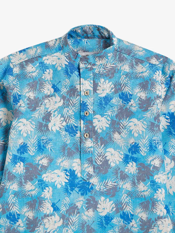 Stunning sky blue printed kurta