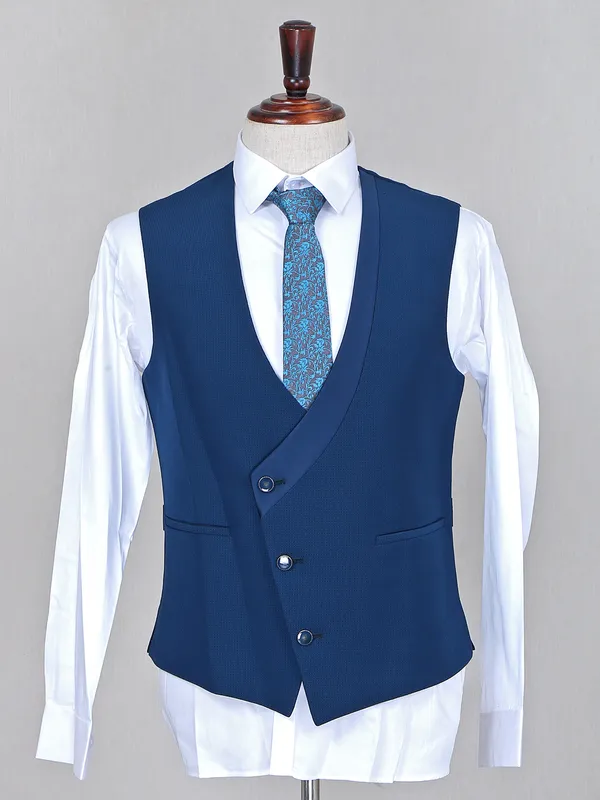 Stunning teal blue terry rayon party wear coat suit