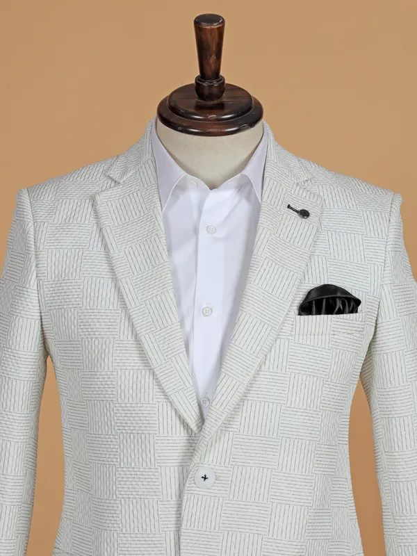 Stunning texture terry rayon blazer in off-white