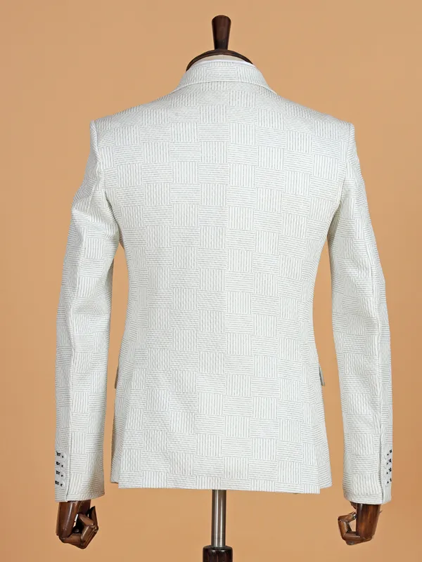 Stunning texture terry rayon blazer in off-white