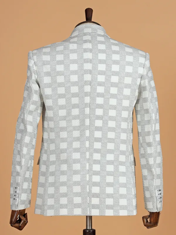 Stunning white checks terry rayon blazer
