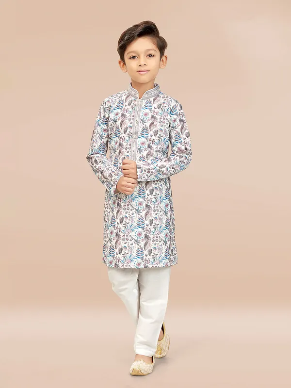 Stunning white cotton silk kurta pajama
