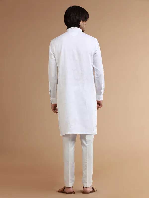 Stunning white linen  Men Kurta pajama
