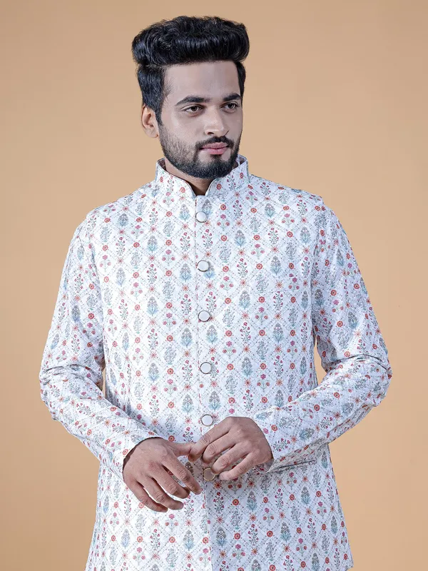 Stunning white silk waistcoat set
