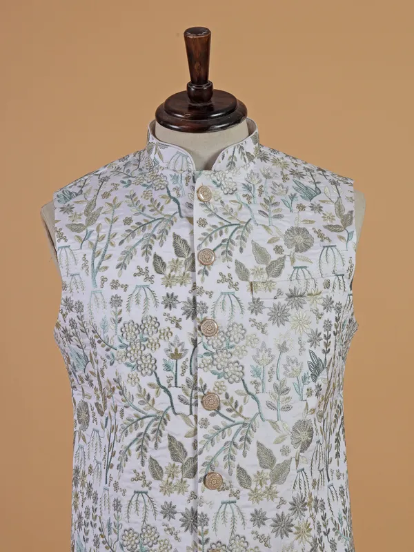 Stunning white terry rayon waistcoat