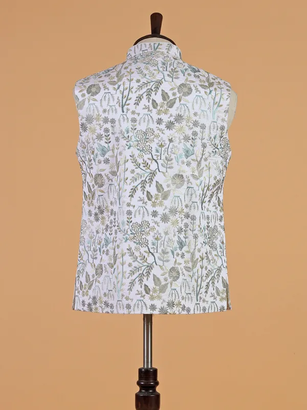 Stunning white terry rayon waistcoat