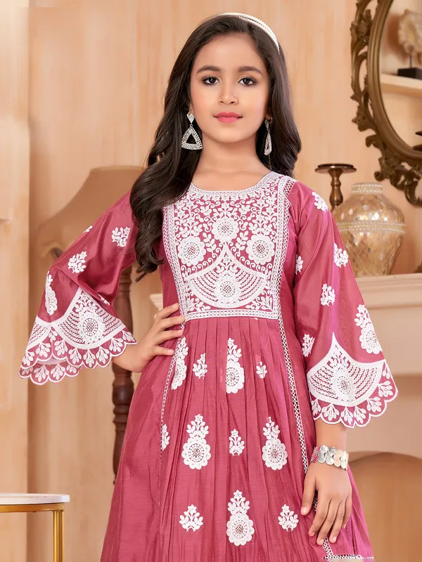 Stunning wine cotton salwar suit