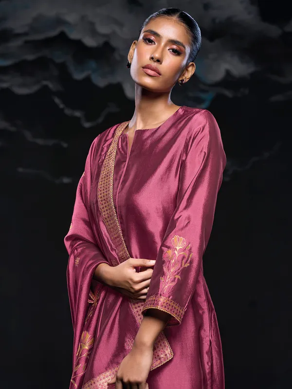 Stunning wine silk palazzo suit for women