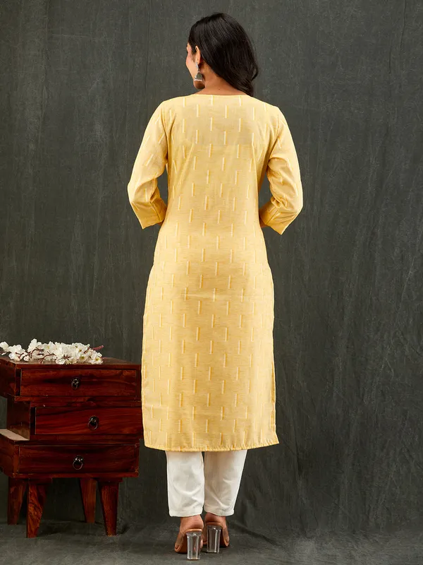 Stunning yellow cotton kurti set