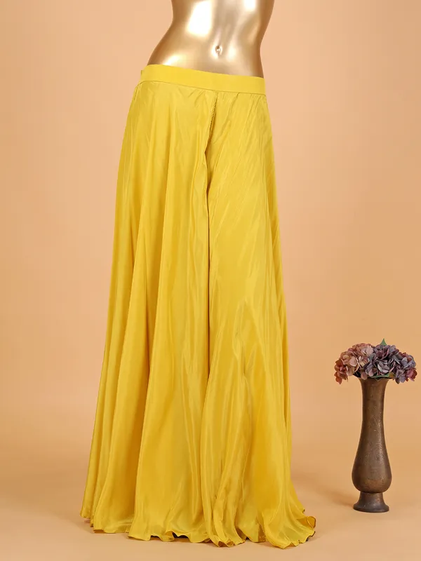 Stunning yellow raw silk palazzo suit