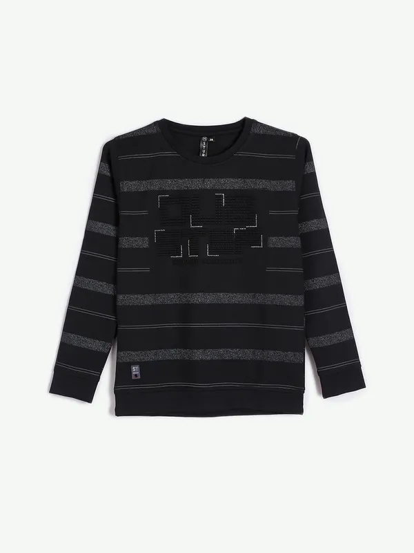 Sturd black cotton stripe t shirt