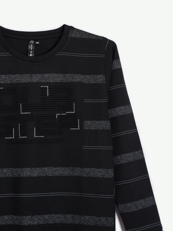 Sturd black cotton stripe t shirt