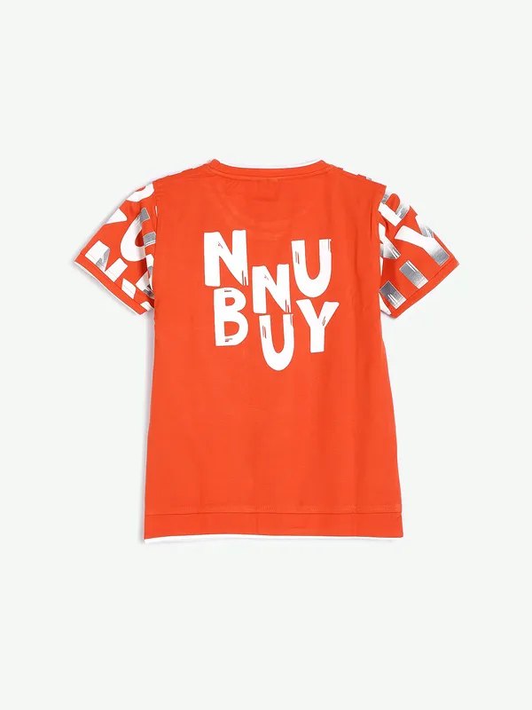 Sturd cotton orange printed t shirt
