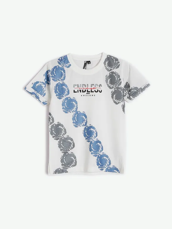 Sturd cotton printed white t shirt