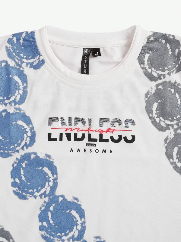 Sturd cotton printed white t shirt