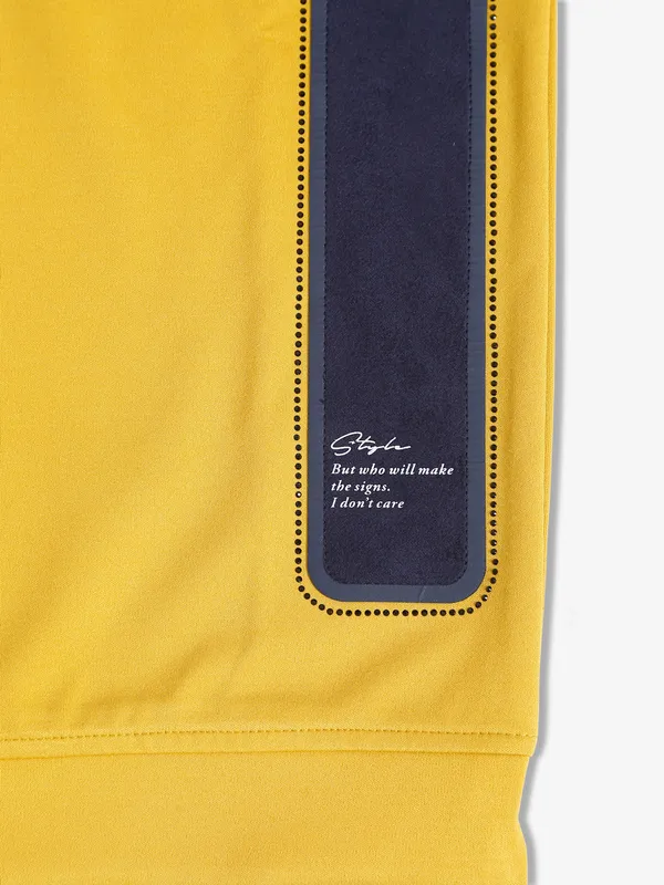 Sturd cotton yellow printed t shirt