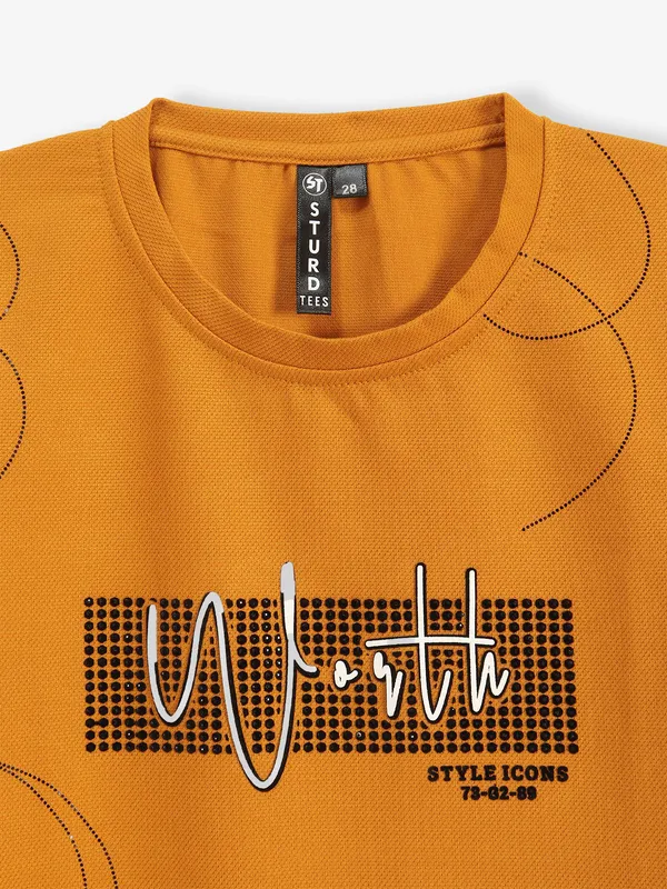 STURD printed orange cotton t-shirt