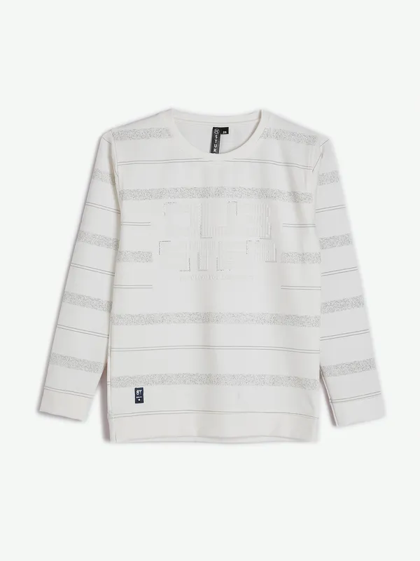 Sturd white full sleeves cotton t shirt