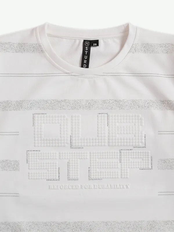 Sturd white full sleeves cotton t shirt