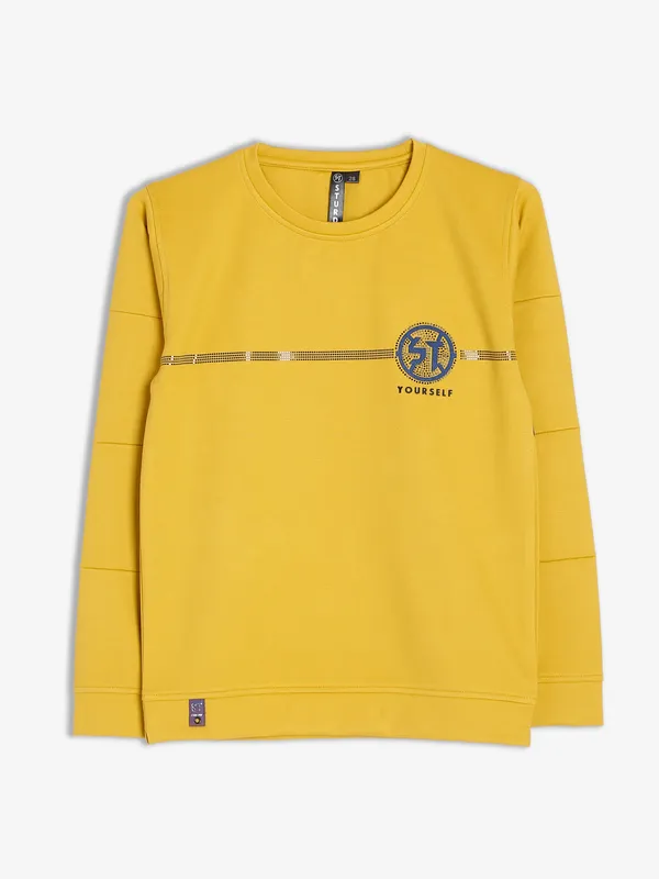 Sturd yellow cotton full sleeves t shirt