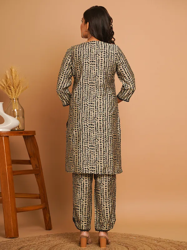 Stylish beige silk co ord set