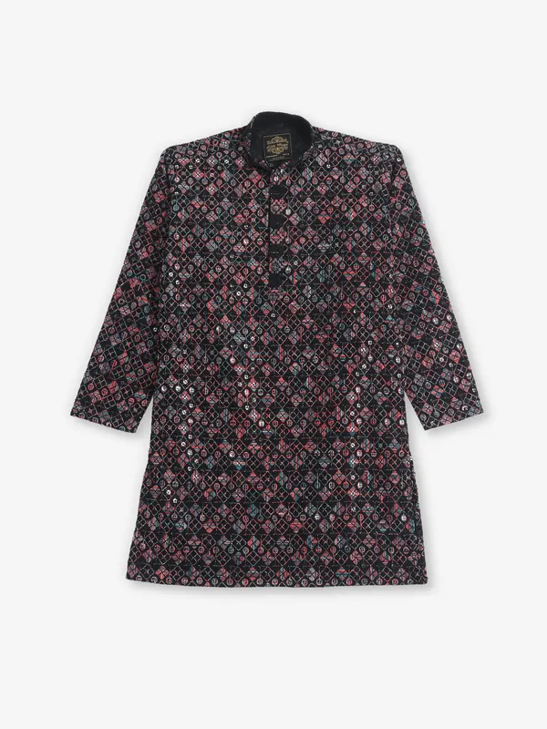 Stylish black cotton kurta pajama