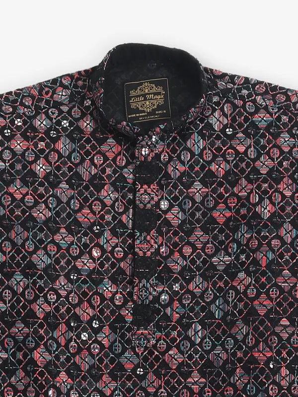 Stylish black cotton kurta pajama