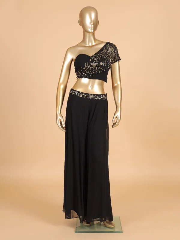 Stylish black georgette salwar suit