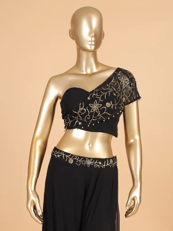 Stylish black georgette salwar suit