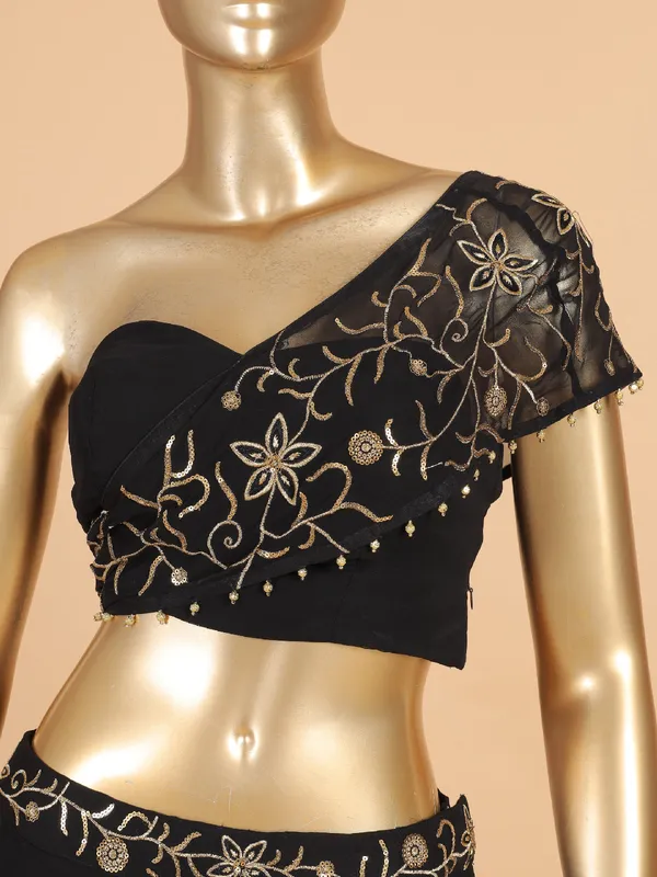 Stylish black georgette salwar suit