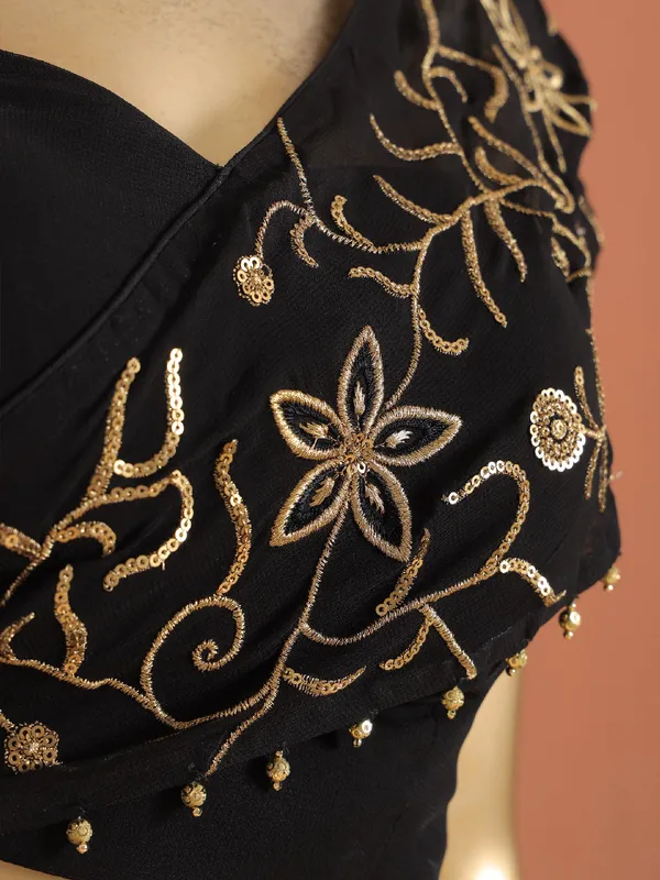 Stylish black georgette salwar suit
