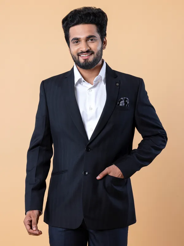 Stylish black textured blazer