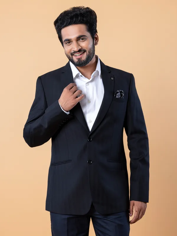 Stylish black textured blazer