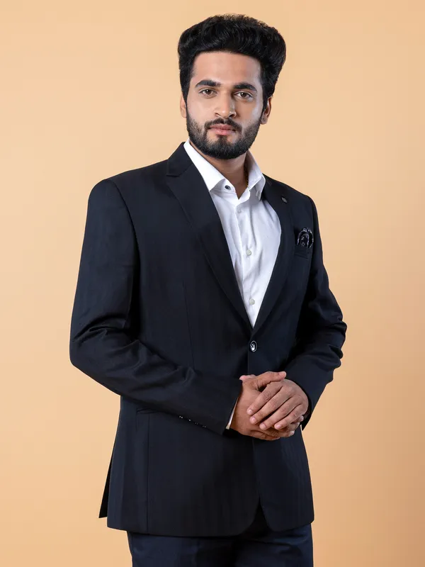Stylish black textured blazer
