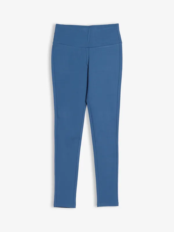 Stylish blue cotton jeggings