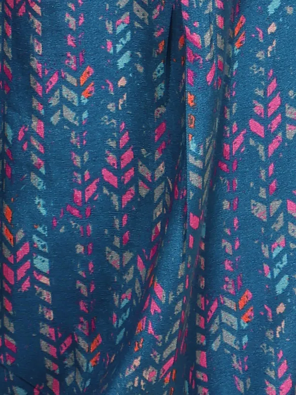Stylish blue cotton printed co-ord set