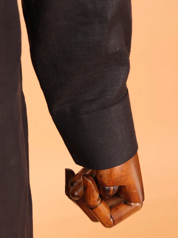 Stylish cotton black kurta suit for men