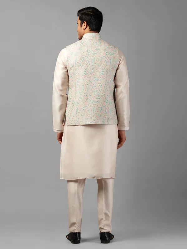 Stylish cream waistcoat set
