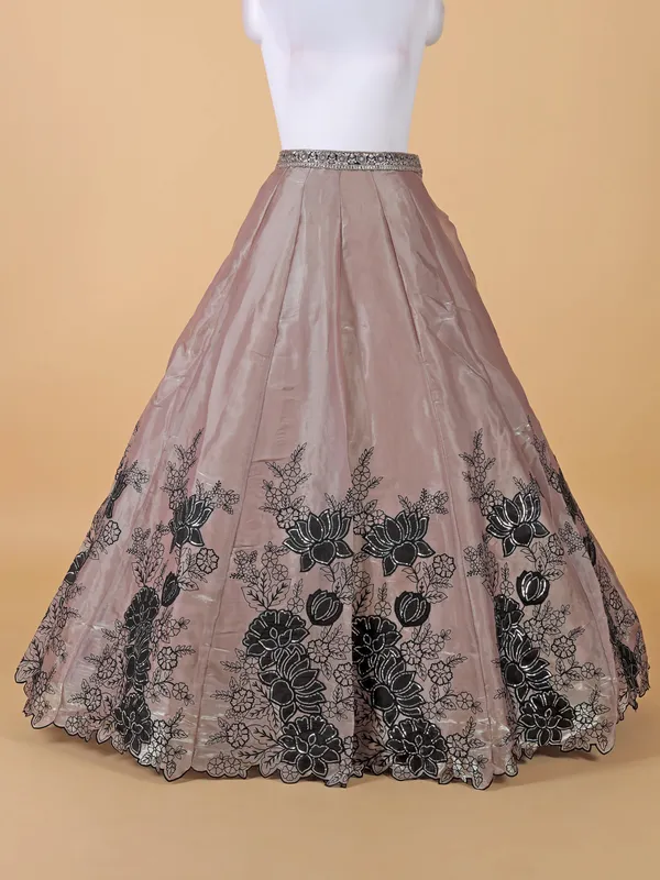 Stylish faded purple silk lehenga choli
