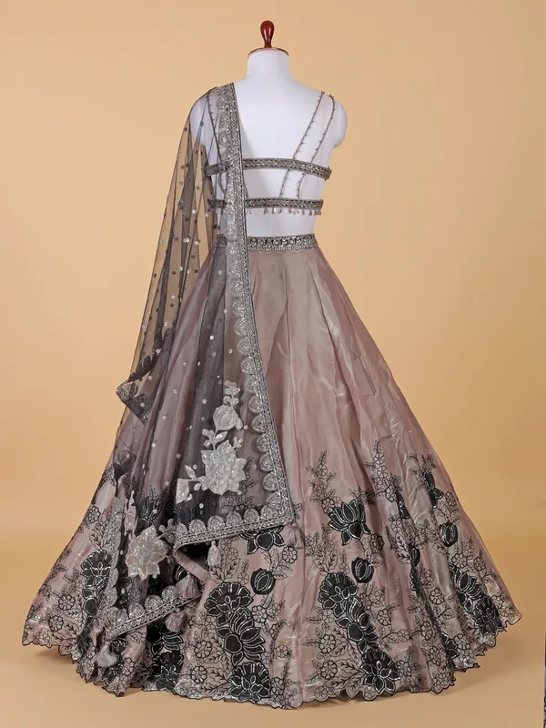 Stylish faded purple silk lehenga choli