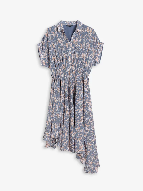 Stylish grey printed georgette dress